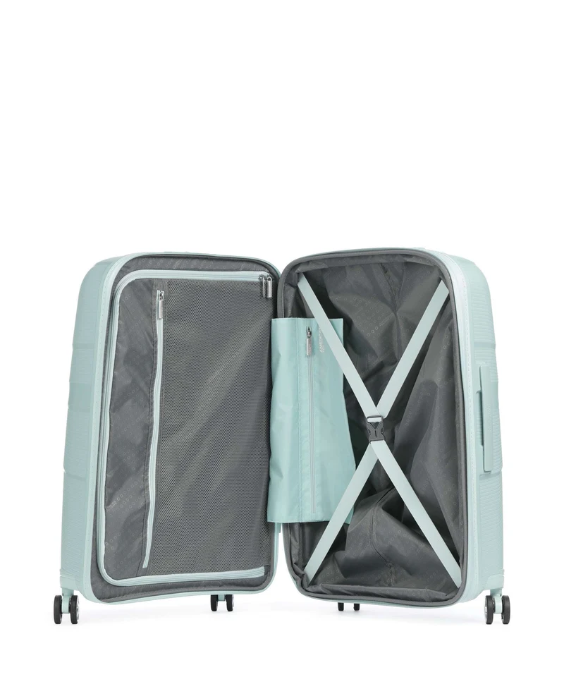 American Tourister Starvibe 4-Rollen Trolley metallic surf blue