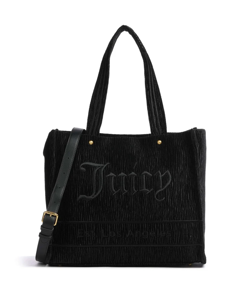 Juicy Couture Iris Crinkled Velvet L Shopper black