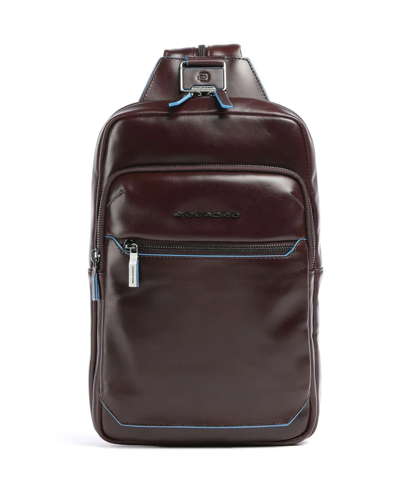 Piquadro Blue Square Slingbag mogano