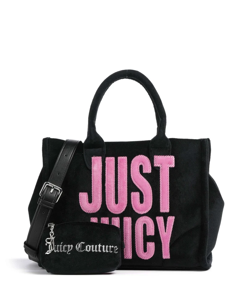 Juicy Couture Iris Patch Velvet M Handtasche black