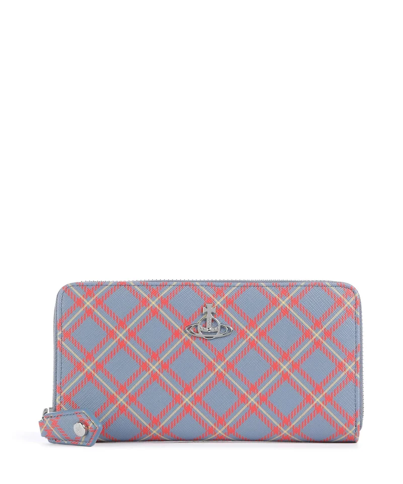 Vivienne Westwood Saffiano Printed Classic Geldbörse blue/orange tartan
