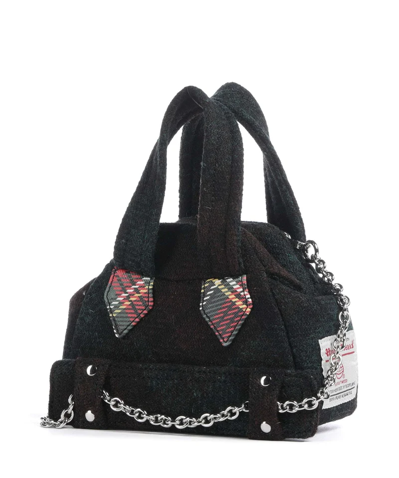Vivienne Westwood Archive Harris Tweed Check Mini Umhängetasche dark check