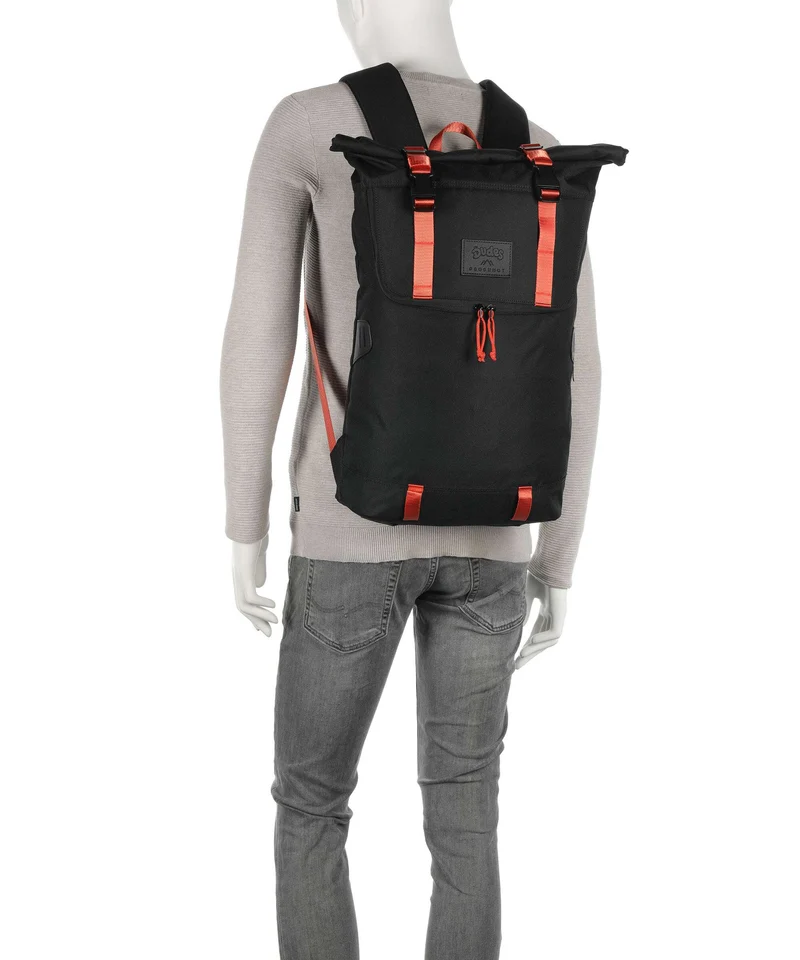 Doughnut The Dudes Christopher Dark Rolltop Rucksack black