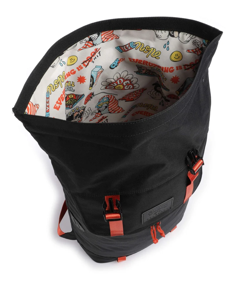 Doughnut The Dudes Christopher Dark Rolltop Rucksack black