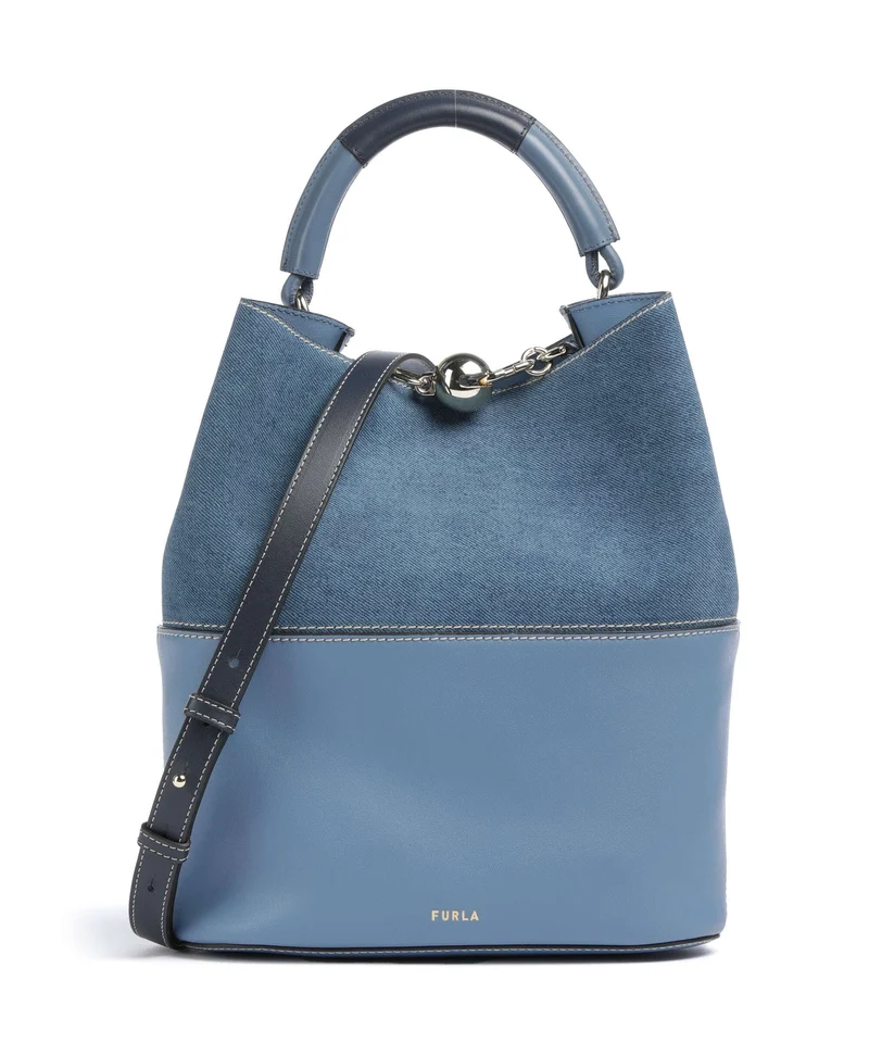 Furla Sfera S Bucket Handtasche denim