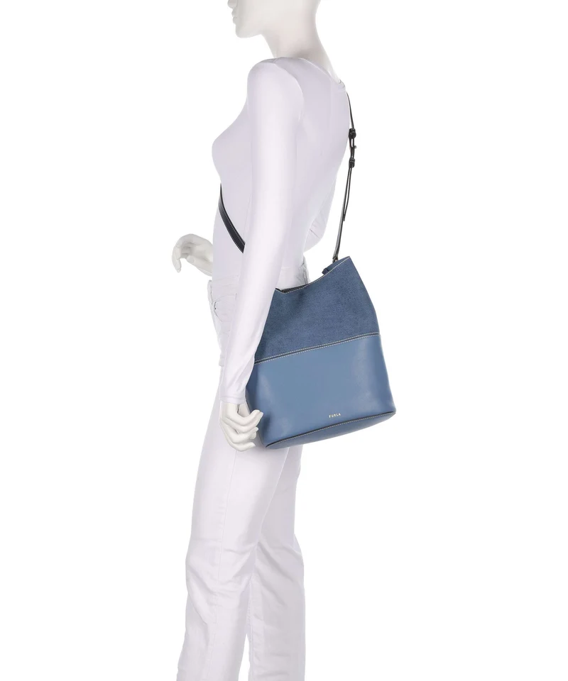 Furla Sfera S Bucket Handtasche denim