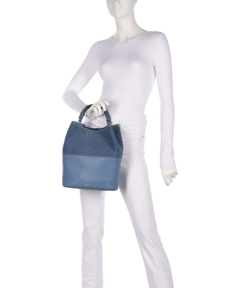 Furla Sfera S Bucket Handtasche denim