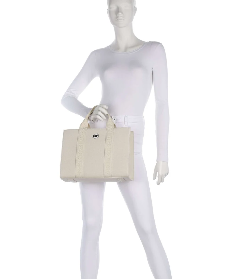 Karl Lagerfeld Ikon Medium Handtasche off white