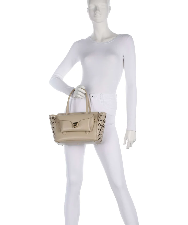 Coccinelle Beat Double Monogram Handtasche sandshell