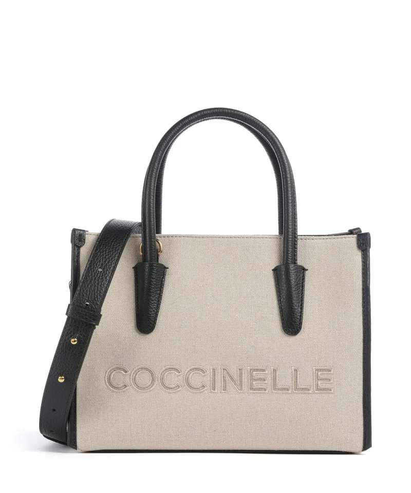 Coccinelle Myrtha Canvas Handtasche natural/noir