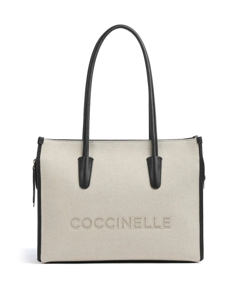 Coccinelle Myrtha Canvas Shopper natural/noir