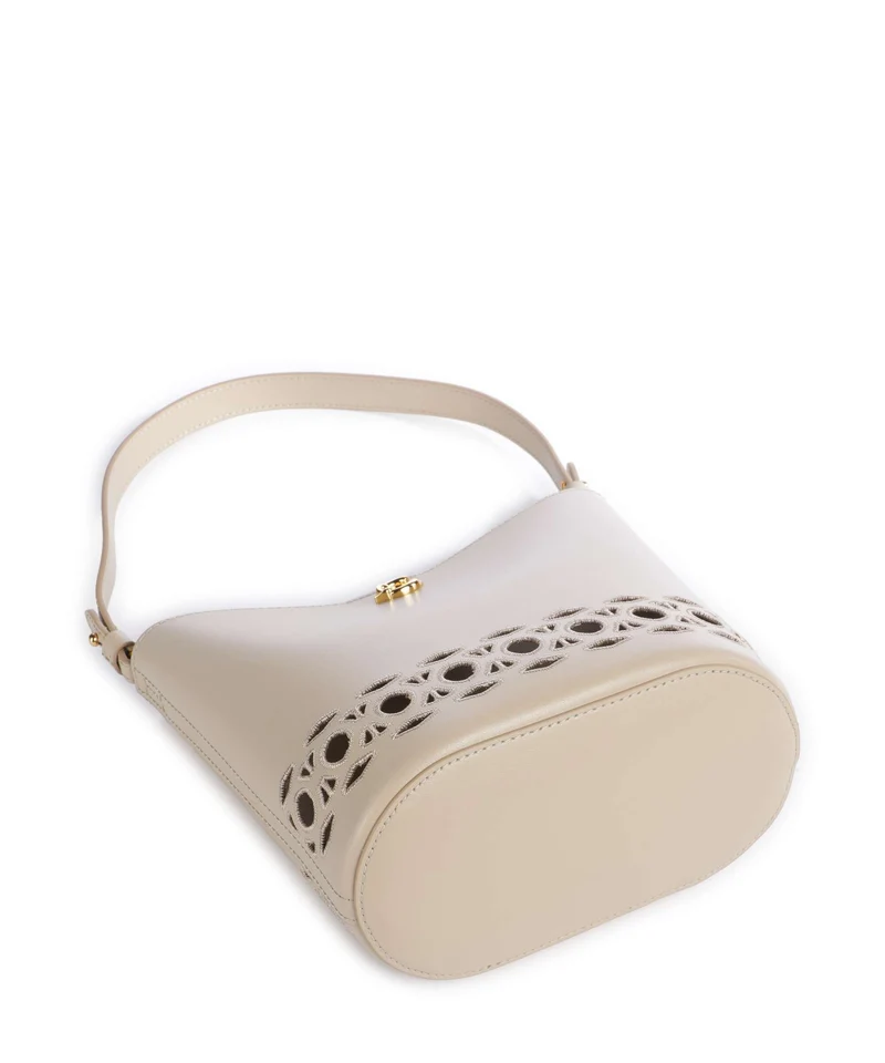 Coccinelle Nikla Monogram Sangallo Bucket Handtasche sandshell