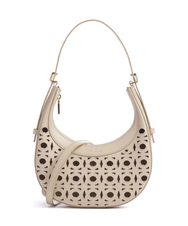 Coccinelle Whisper Monogram Sangallo Schultertasche sandshell