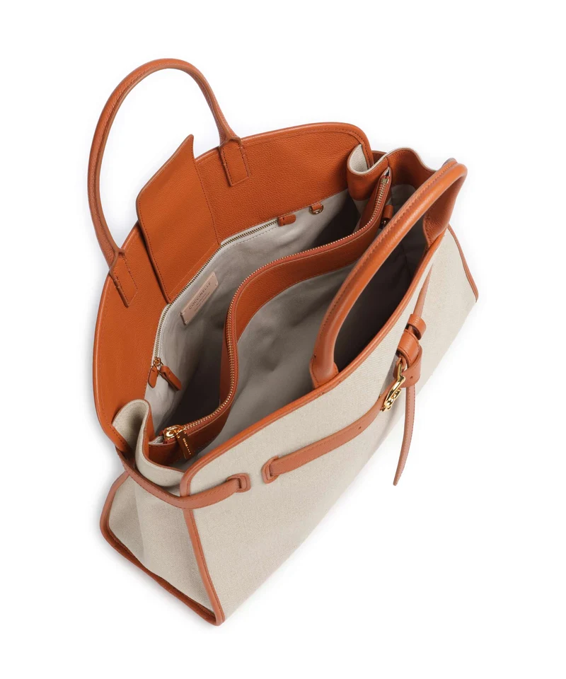 Coccinelle Sabine Canvas Handtasche natural/crab