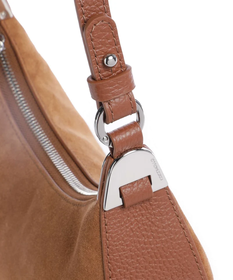 Coccinelle Fujiko Suede Umhängetasche cognac