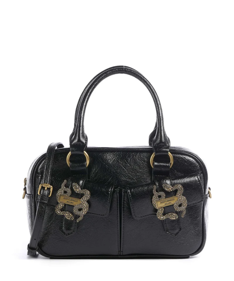 Just Cavalli Iconic Snakes Pockets Handtasche black