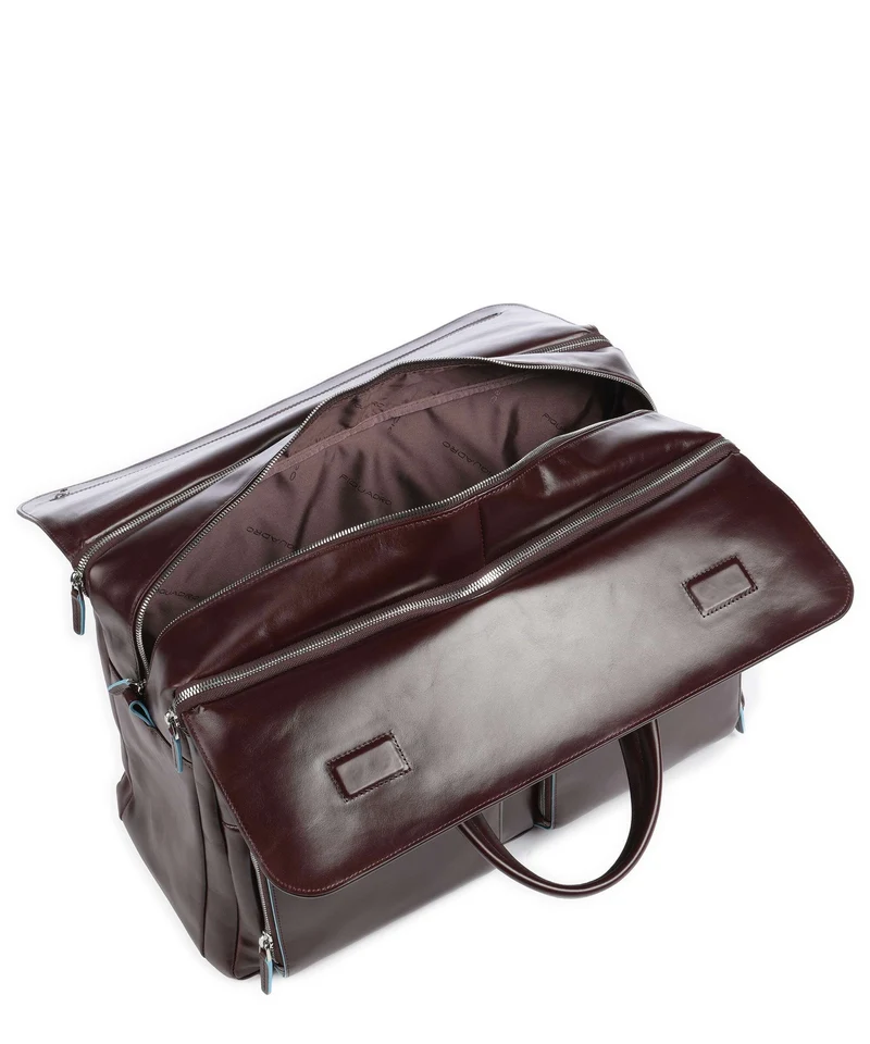 Piquadro Blue Square Weekender mahogany