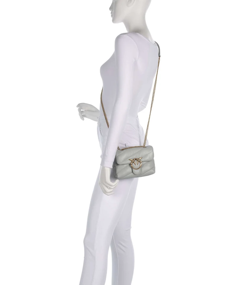 Pinko Love Puff Baby Schultertasche grigio perla/antique gold
