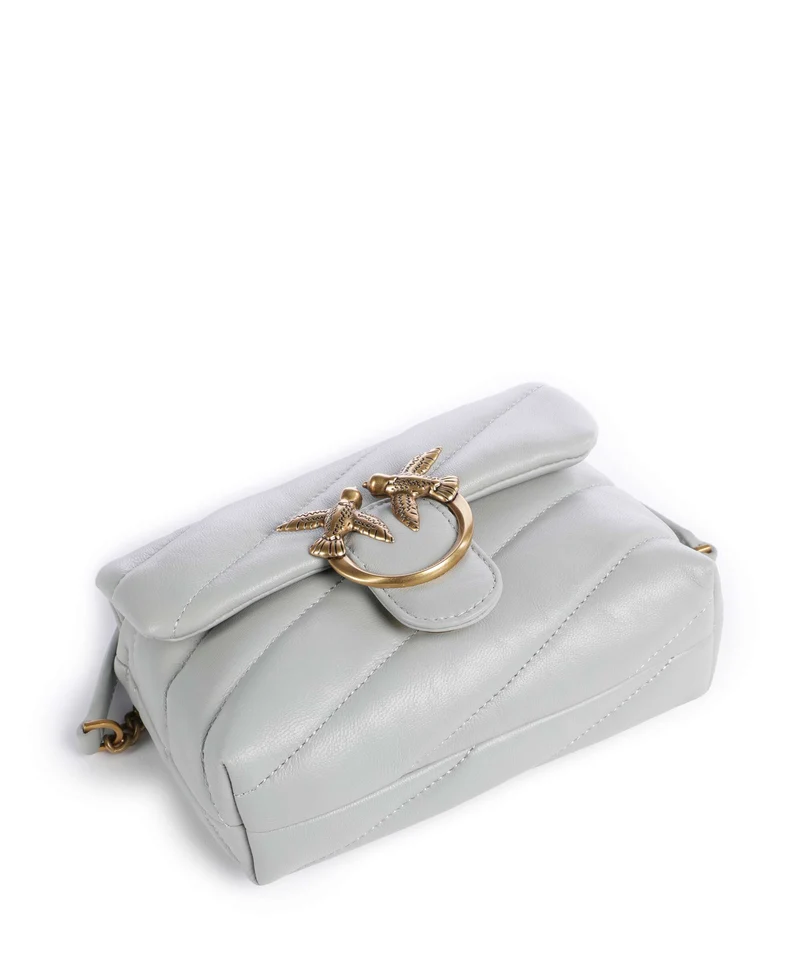 Pinko Love Puff Baby Schultertasche grigio perla/antique gold