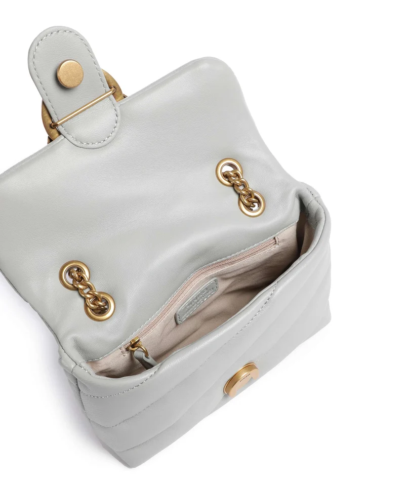 Pinko Love Puff Baby Schultertasche grigio perla/antique gold