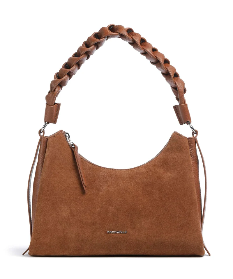 Coccinelle Boheme Suede Schultertasche cognac