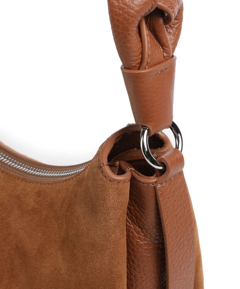 Coccinelle Boheme Suede Schultertasche cognac