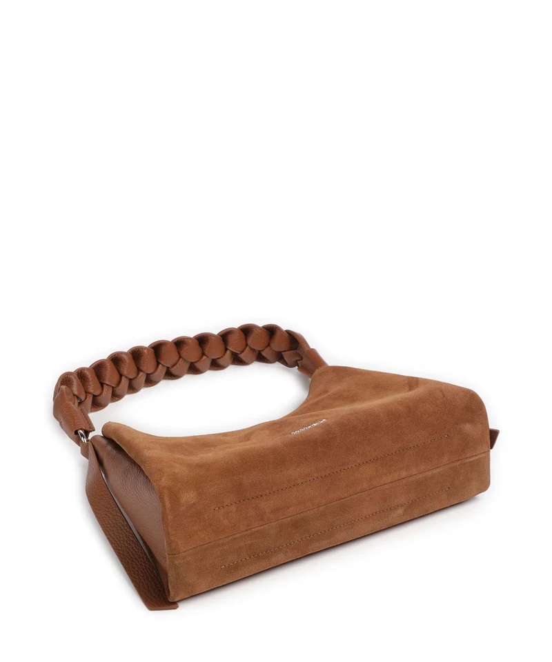 Coccinelle Boheme Suede Schultertasche cognac
