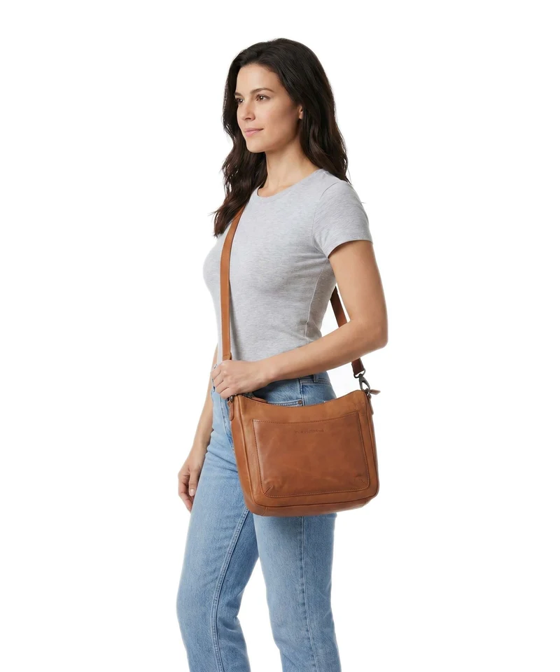 The Chesterfield Brand Wax Pull Up Cow Tivra Schultertasche cognac