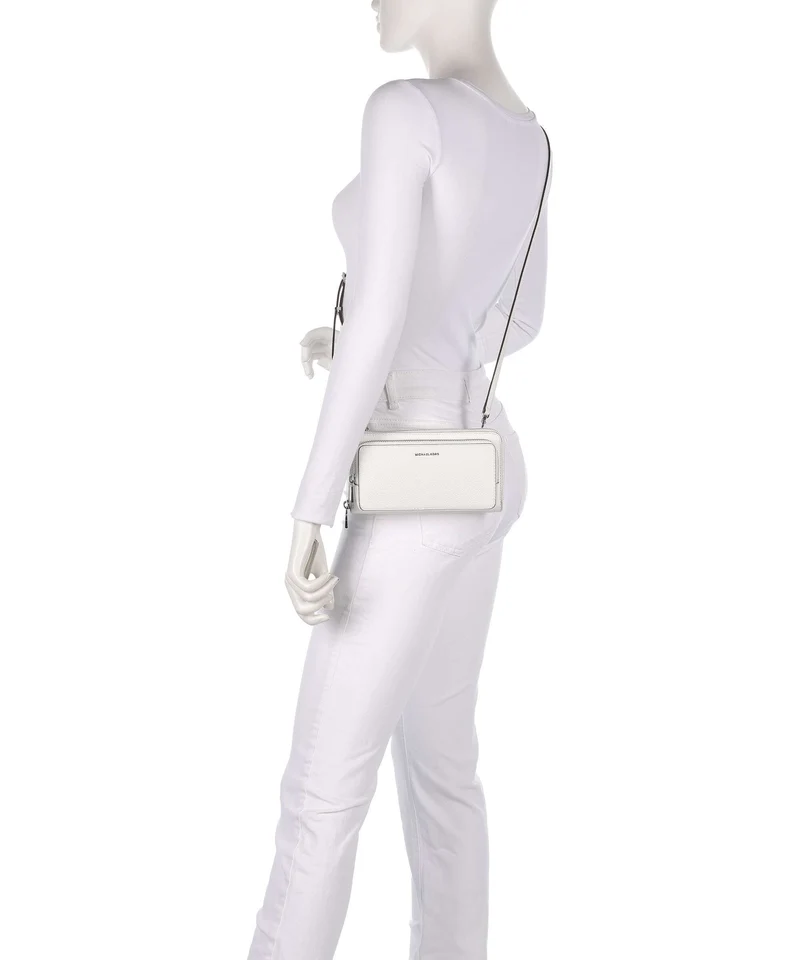 Michael Kors Jet Set Large Continental Umhängetasche optic white