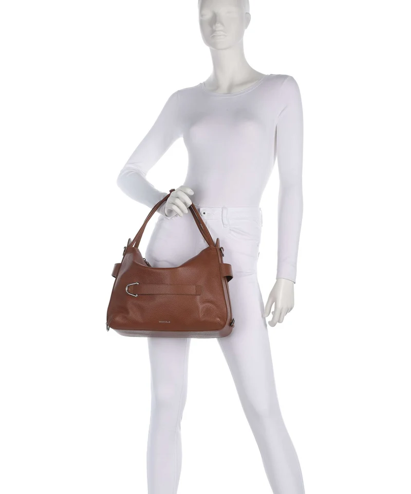 Coccinelle Gretel Ribbon Beuteltasche cognac