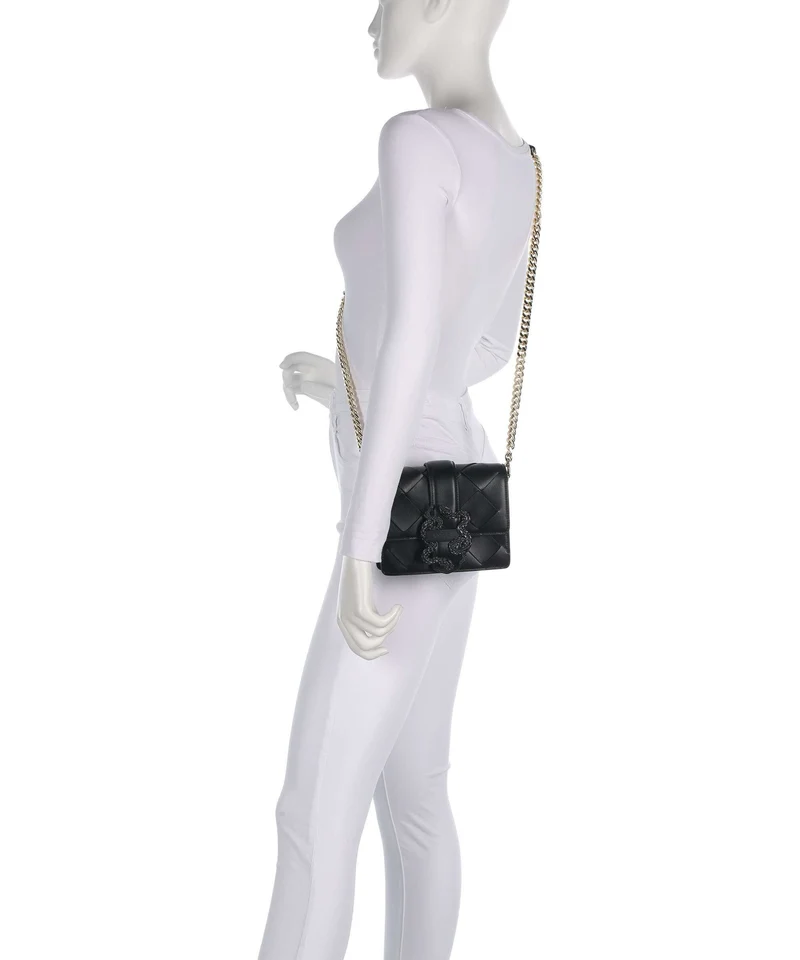Just Cavalli Iconic Snakes Braided Umhängetasche black