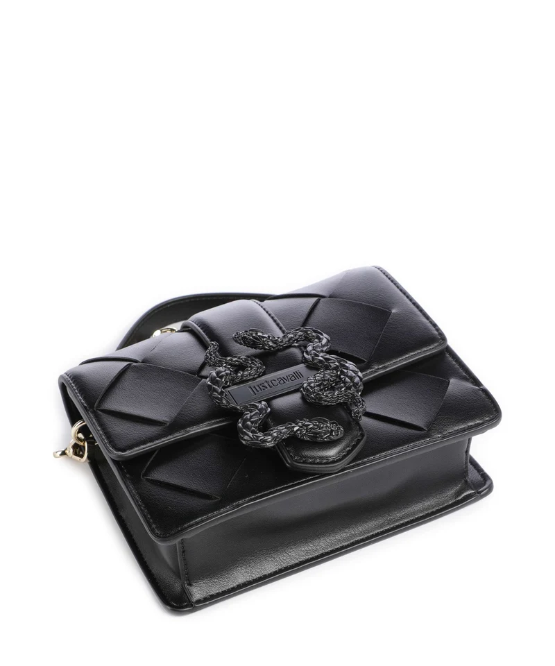 Just Cavalli Iconic Snakes Braided Umhängetasche black