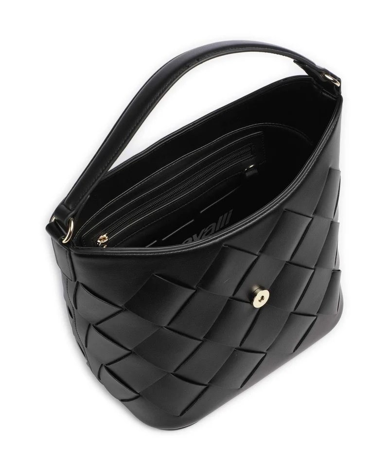 Just Cavalli Iconic Snakes Braided Beuteltasche black