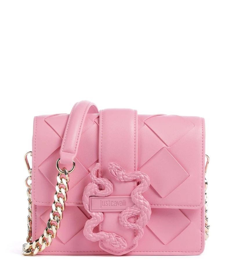Just Cavalli Iconic Snakes Braided Umhängetasche begonia pink