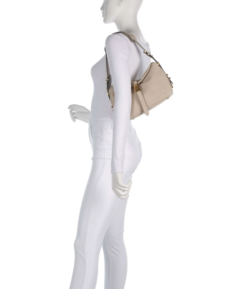 Pinko Saddle Horizontal Mini Schultertasche beige/grigio fumo/antique gold