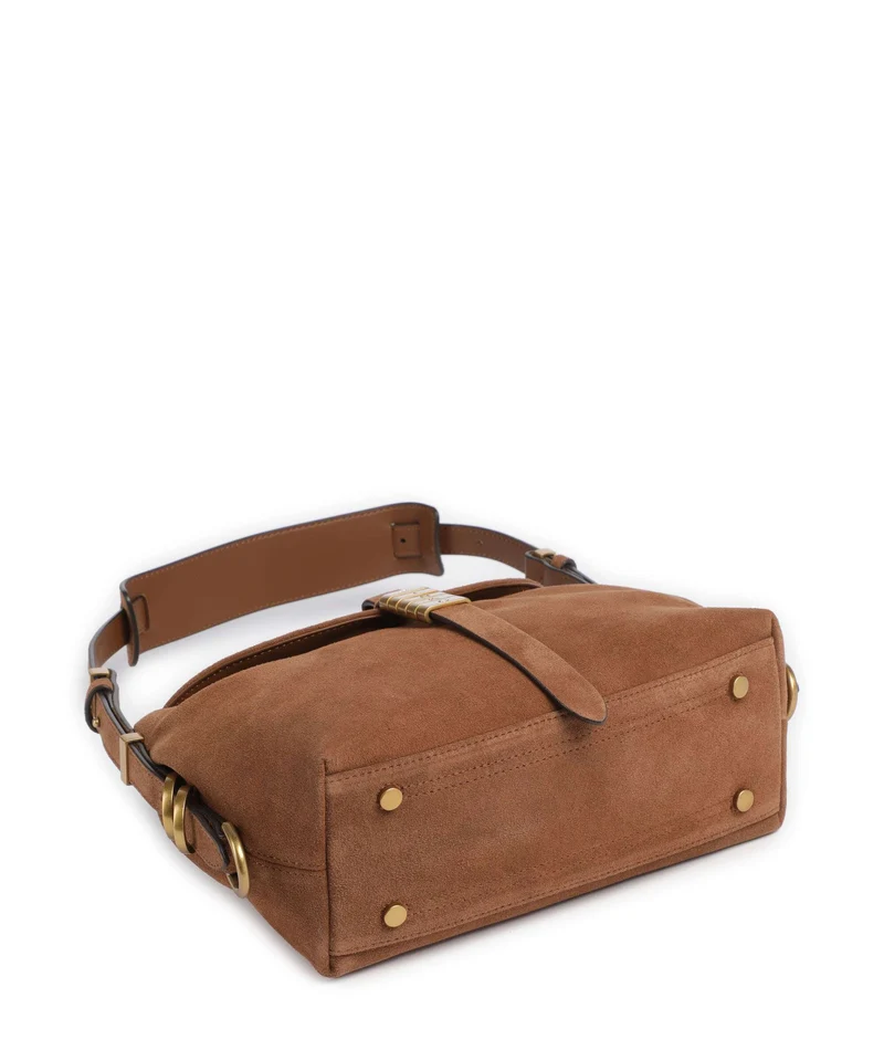 Pinko Saddle Horizontal Mini Schultertasche marrone/leone/antique gold