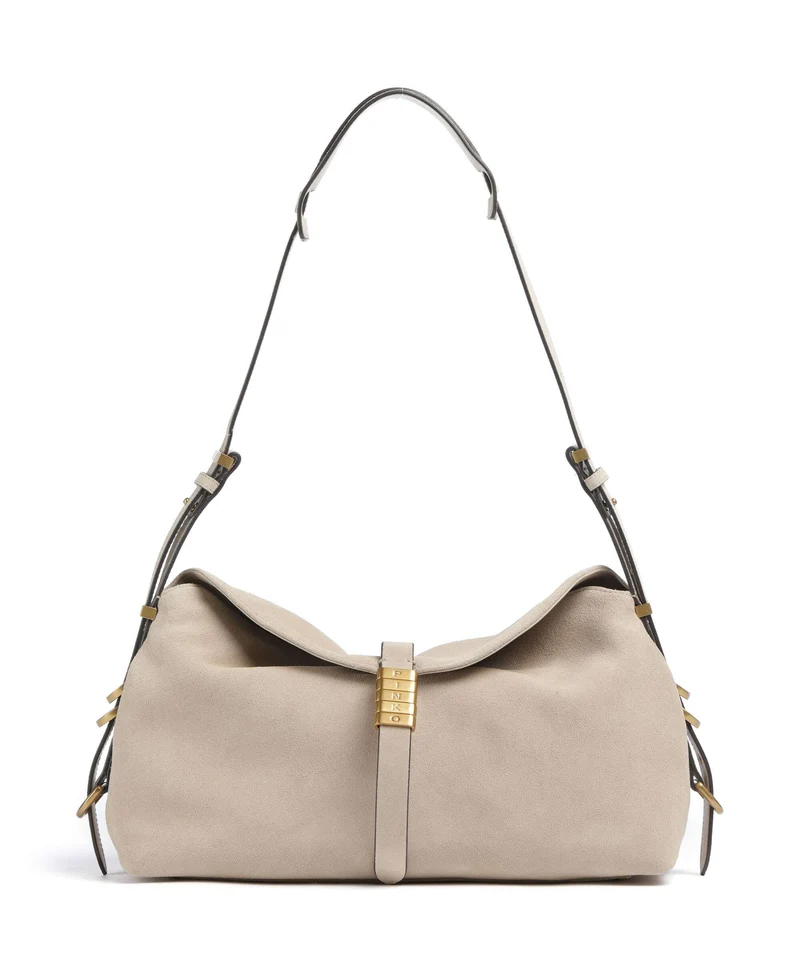 Pinko Saddle Classic Beuteltasche beige/grigio fumo/antique gold