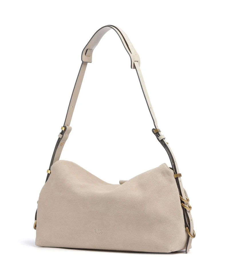 Pinko Saddle Classic Beuteltasche beige/grigio fumo/antique gold