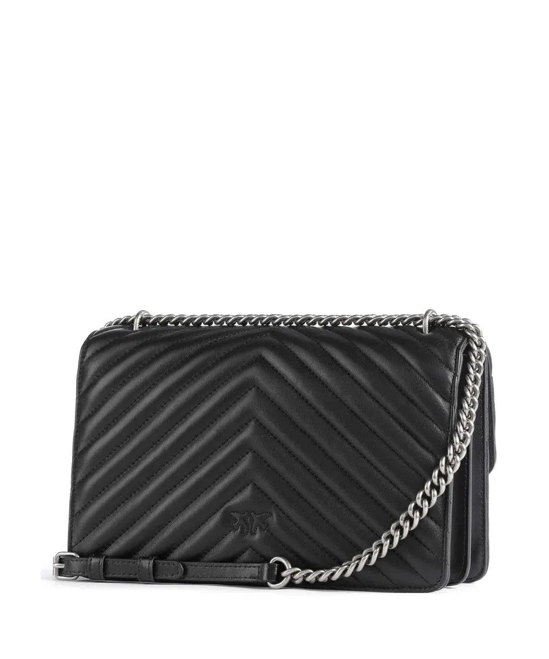 Pinko Love One Classic Schultertasche nero/old silver