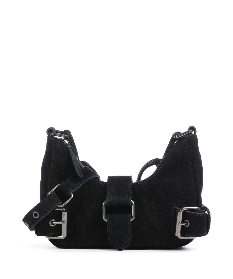 Núnoo Suede Palma Schultertasche black