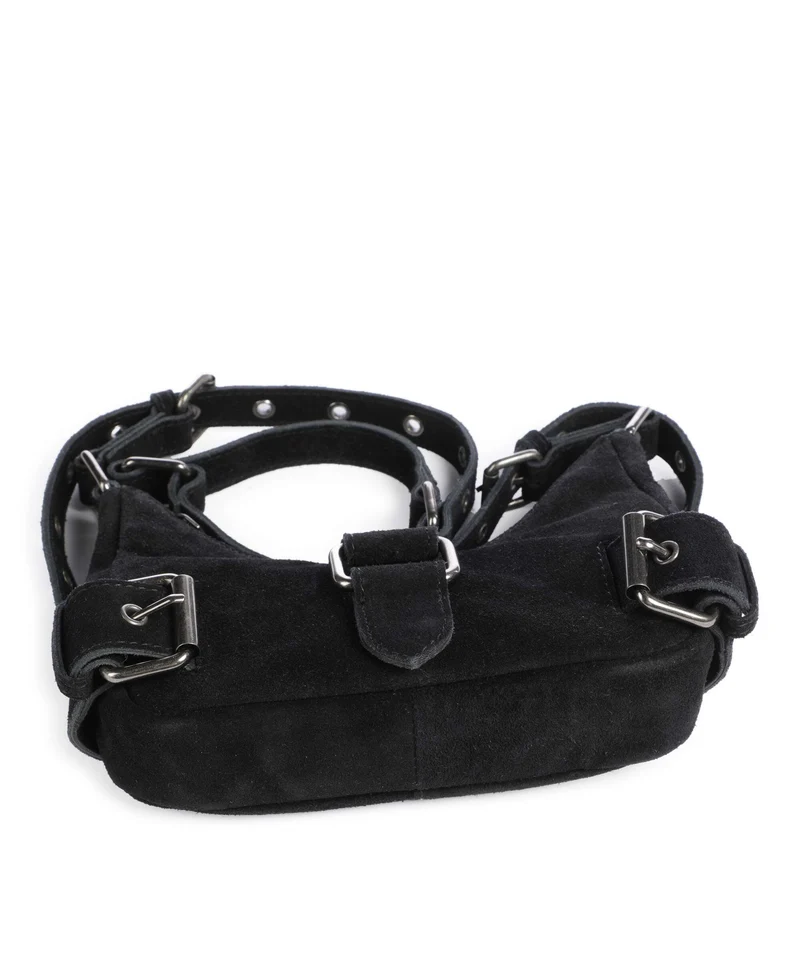 Núnoo Suede Palma Schultertasche black
