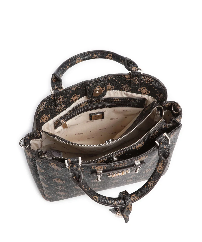 Guess Silia Handtasche espresso logo