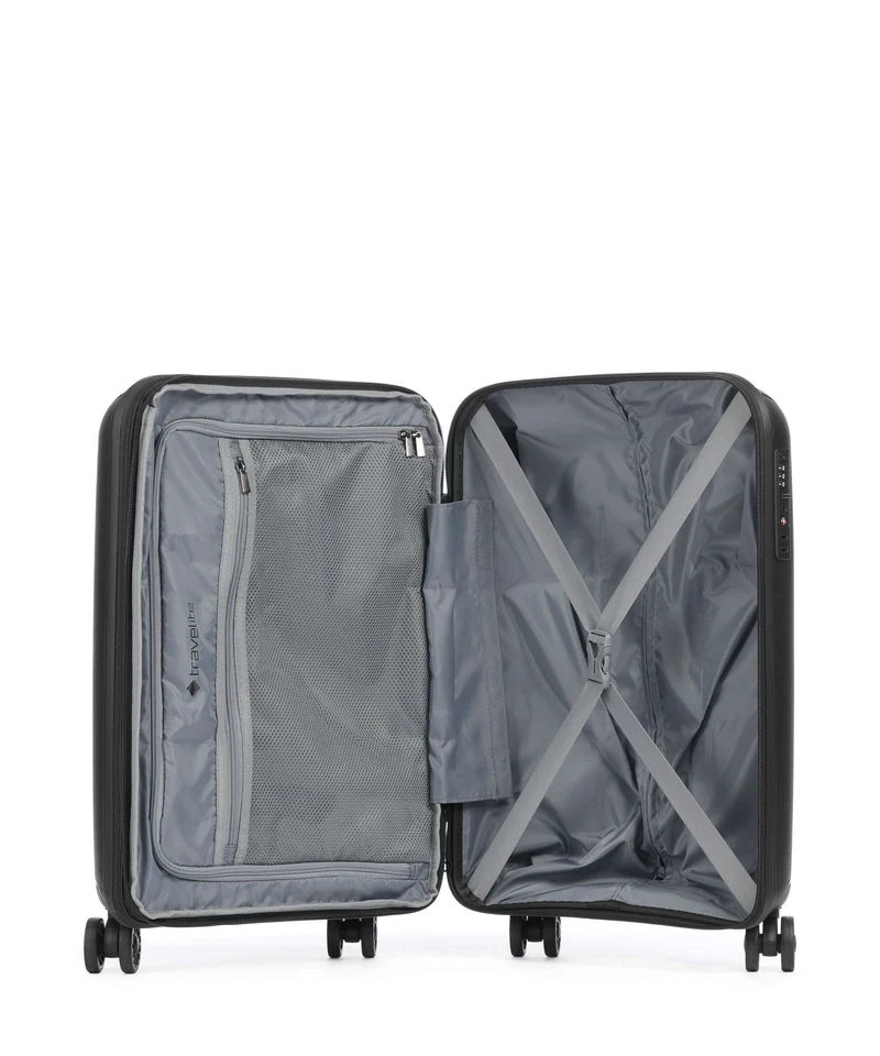 Travelite Skymate 4-Rollen Trolley schwarz