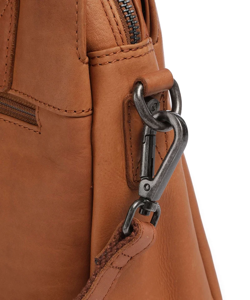 The Chesterfield Brand Wax Pull Up Cow Porlezza Schultertasche cognac
