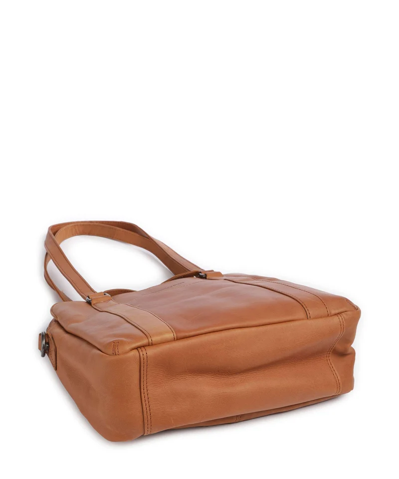 The Chesterfield Brand Wax Pull Up Cow Porlezza Schultertasche cognac