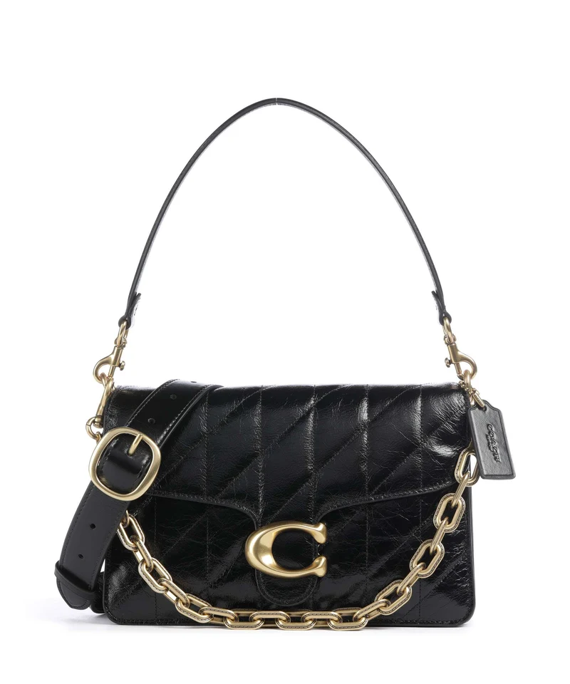 Coach Tabby Quilted Glazed Schultertasche black
