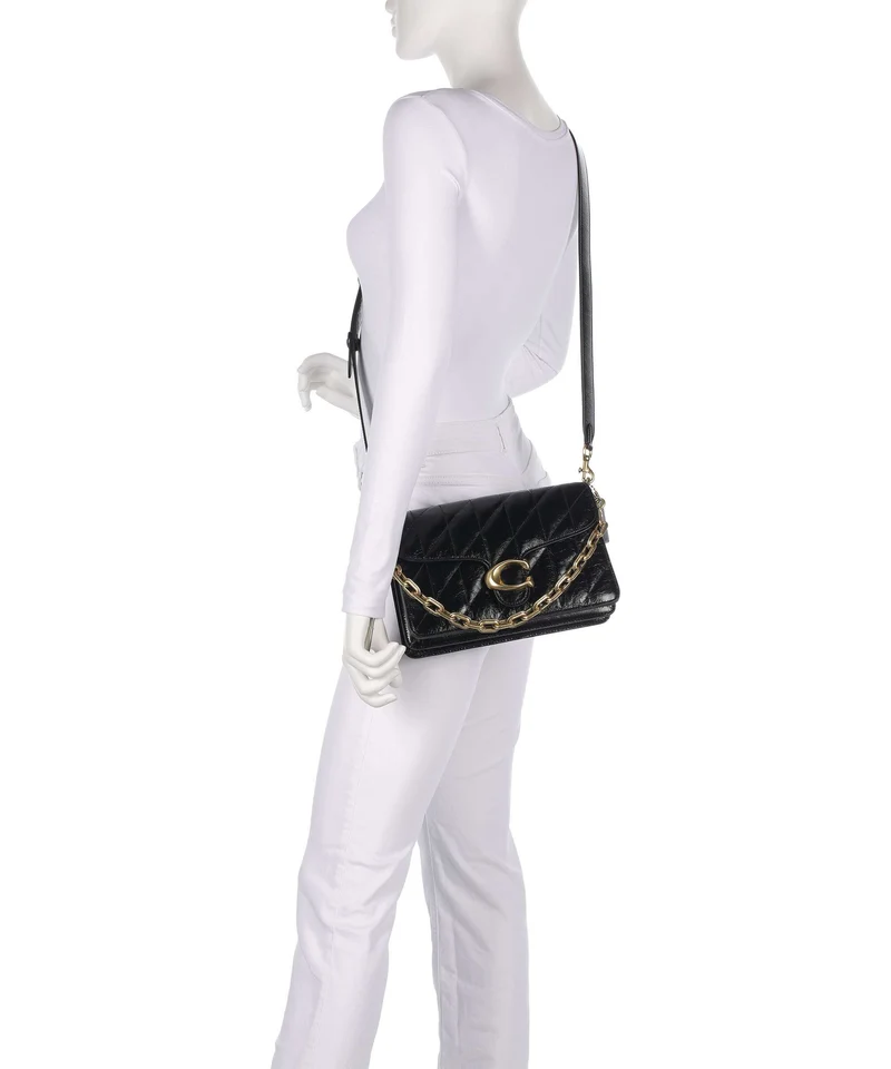 Coach Tabby Quilted Glazed Schultertasche black
