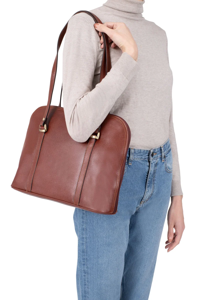 Sac porté épaule 2 anses - A4 - Cuir