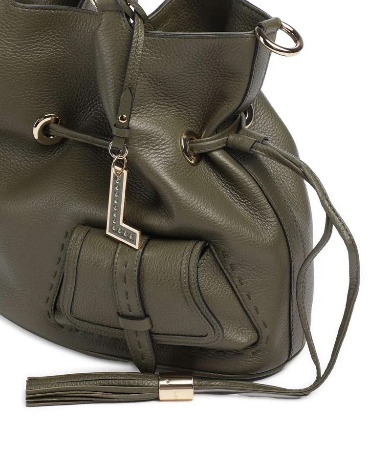 Lancel Premier Flirt M Bucket Handtasche dark khaki