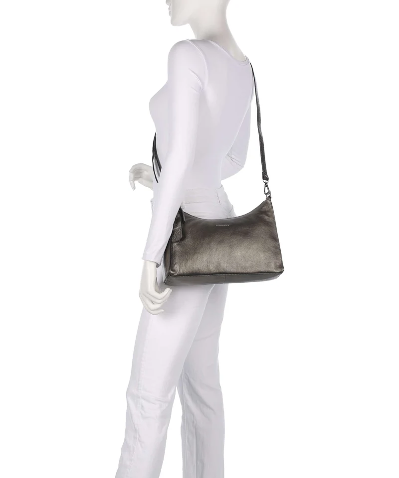 Burkely Creased Crystal Schultertasche gunmetal